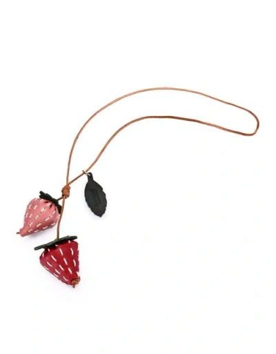 Old Trend Strawberry Genuine Leather Artisan Charm In Multi
