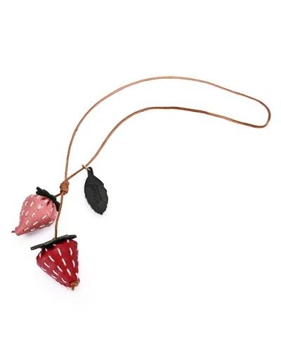Old Trend Strawberry Mini Handcrafted Botanical Fruit Charm In Red