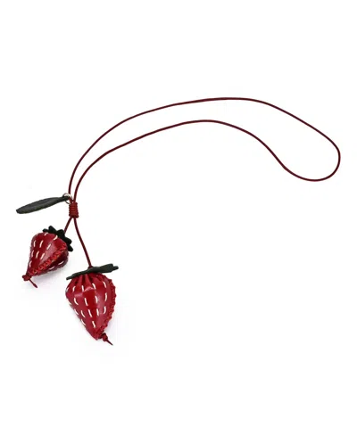 Old Trend Strawberry Mini Handcrafted Botanical Fruit Charm In Red