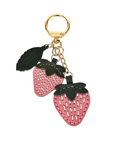 Old Trend Strawberry Mini Handcrafted Botanical Fruit Key Chain In Pink