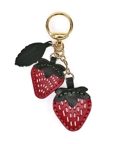Old Trend Strawberry Mini Handcrafted Botanical Fruit Key Chain In Red