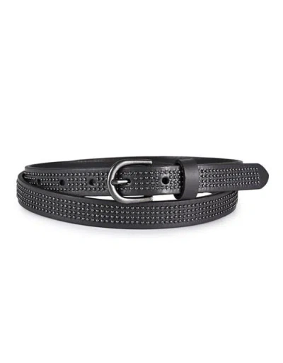 Old Trend Stud Genuine Leather Slim Studded Everyday Belt In Black