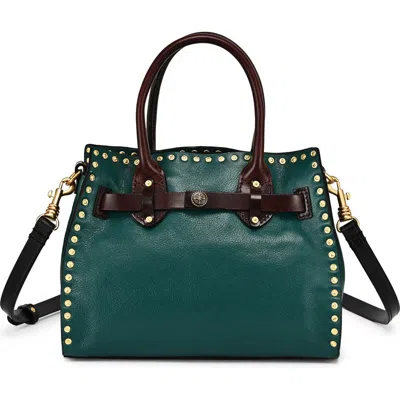 Old Trend Westland Genuine Leather Studded Mini Tote In Green