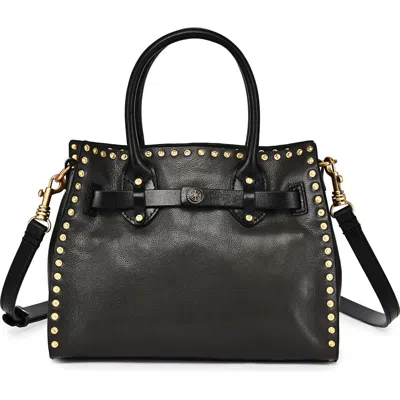 Old Trend Westland Genuine Leather Studded Mini Tote In Black