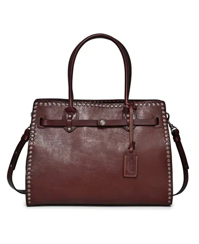 Old Trend Westland Leather Satchel Bag In Coffee