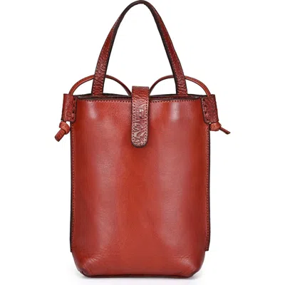 Old Trend Wishbone Genuine Leather Structured Convertible Crossbody In Red
