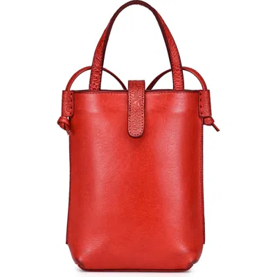 Old Trend Wishbone Genuine Leather Structured Convertible Crossbody In Red