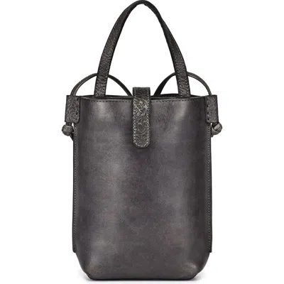 Old Trend Wishbone Genuine Leather Structured Convertible Crossbody In Gray