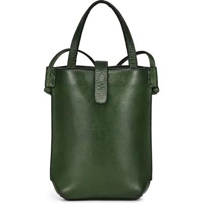 Old Trend Wishbone Genuine Leather Structured Convertible Crossbody In Green