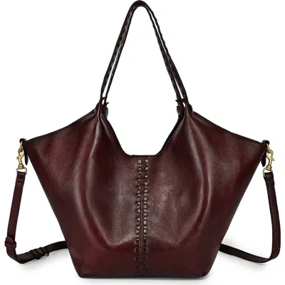 Old Trend Wisteria Small Handwoven Leather Tote In Brown