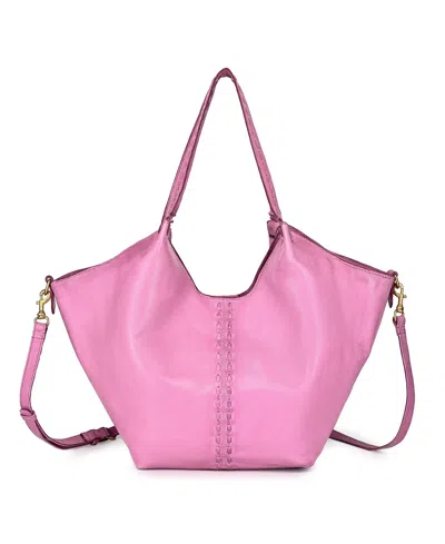 Old Trend Wisteria Small Handwoven Tote Handbag In Pink