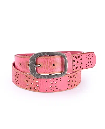 Old Trend Women's Blooming Crocus Leather Belt In Pink