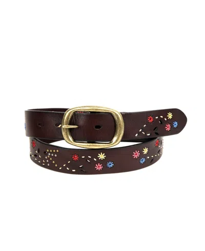 Old Trend Women's Blossom Leather Belt In Brown
