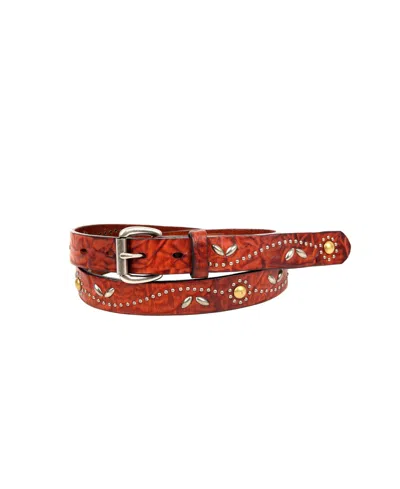 Old Trend Women's Floral Breeze Leather Belt In Cognac