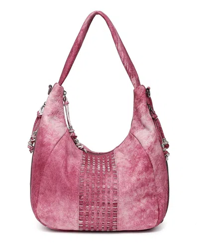 Old Trend Women's Genuine Leather Dorado Expandable Hobo Bag In Purple