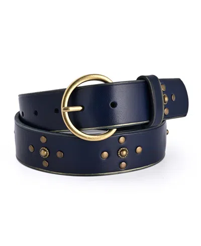 Old Trend Women's Gia Leather Belt In Navy