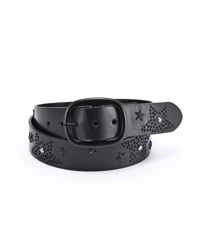 Old Trend Women's Glory Star Leather Belt In Black
