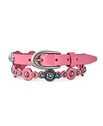 Old Trend Women's Rosa Flourish Leather Belt In Pink