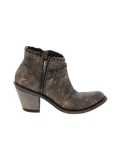 Pre-owned Old West Ankle Boots In Brown