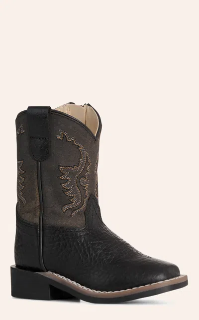 Old West Babies' Toddler Black & Charcoal Wide Square Toe Boots