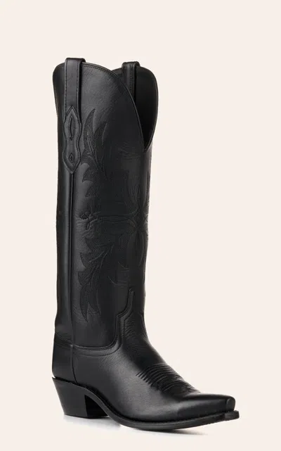 Old West Women's Black Snip Toe Tall Cowboy Boots