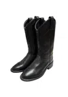 Old West Women's Leather Roper Style Cowboy Boots In Black
