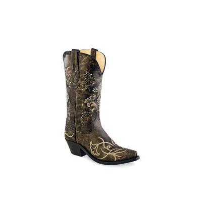 Old West Women's Vintage Fashion Wear Boot In Charcoal In Pink
