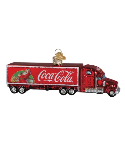 Old World Christmas 2" Coca-cola Christmas Truck Ornament In Red