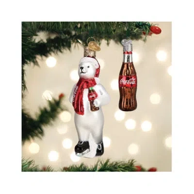 Old World Christmas 2 Piece Coca-cola Polar Bears Hanging Figurine Ornament Set