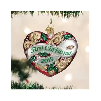 Old World Christmas 2019 First Christmas Heart Hanging Figurine Ornament