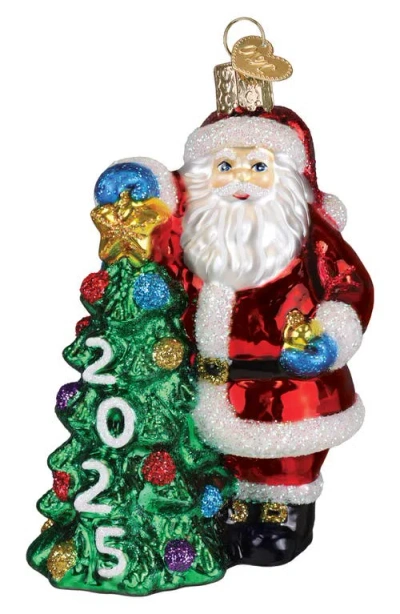 Old World Christmas 2025 Santa With Tree Glass Ornament In Multi