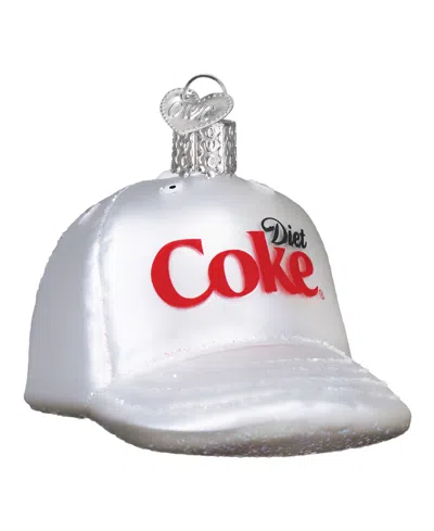Old World Christmas 3.25" Coca-cola Diet Coke Baseball Cap Ornament In White