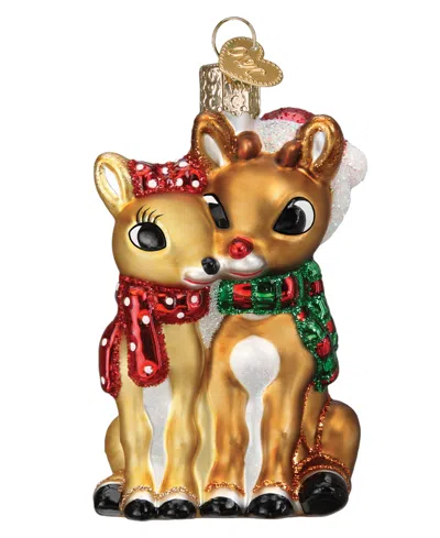 Old World Christmas 3.5" Rudolph And Clarice Ornament In Multi