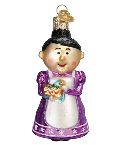 Old World Christmas 4.25" Rudolph The Red-nosed Reindeer Cheery Mrs. Claus Ornament In Purple