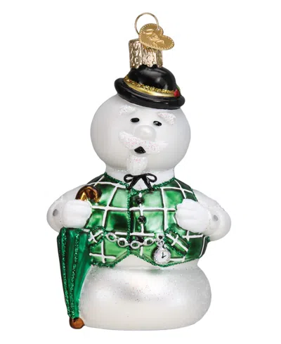 Old World Christmas 4.25" Rudolph The Red-nosed Reindeer Sam The Snowman Ornament In Green