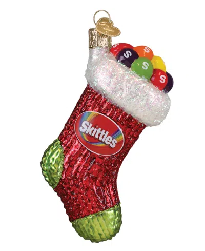 Old World Christmas 4.5" Mars Wrigley Candies Skittles Stocking Ornament In Red