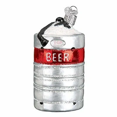 Old World Christmas Aluminum Beer Keg Hanging Figurine Ornament