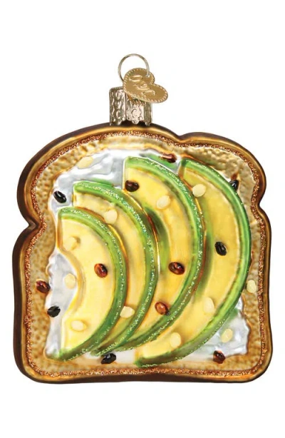 Old World Christmas Avocado Toast Glass Ornament In Yellow/green/brown