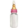 Old World Christmas Baby Bottle Glass Ornament In Pink