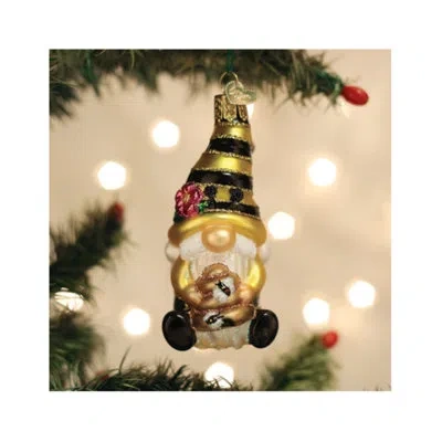 Old World Christmas Bee Happy Gnome Blown Glass For Tree Hanging Figurine Ornament