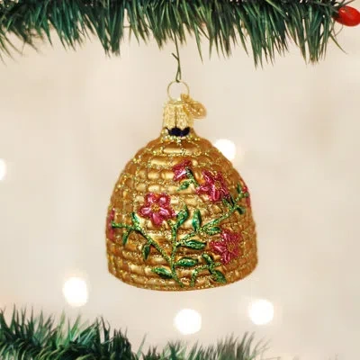 Old World Christmas Bee Skep Hanging Figurine Ornament