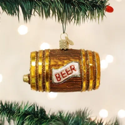 Old World Christmas Beer Keg Hanging Figurine Ornament