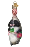 Old World Christmas Blossom Opossum Glass Ornament In Multi