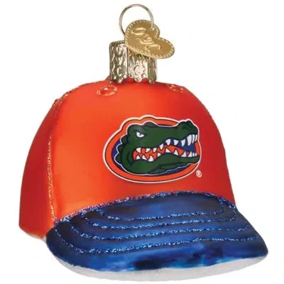 Old World Christmas Blown Glass Florida Gators Baseball Cap Hanging Figurine Ornament