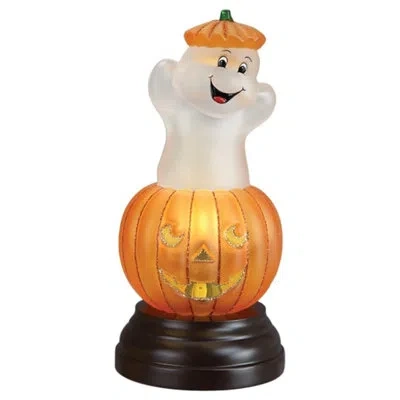 Old World Christmas Blown Glass Ghost Pumpkin Light In Multicolor
