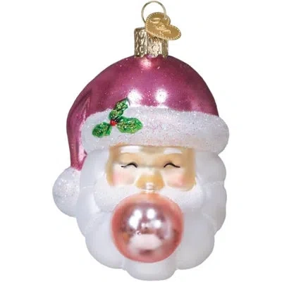 Old World Christmas Blown Glass Ornament For Christmas Tree, Bubblegum Papa Noel In Multicolored