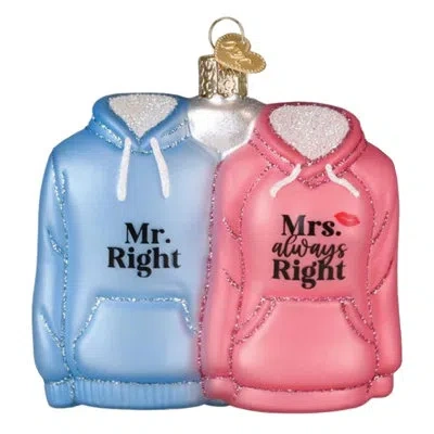 Old World Christmas Blown Glass Ornament For Christmas Tree, Mr. & Mrs. Hoodies In Multicolored
