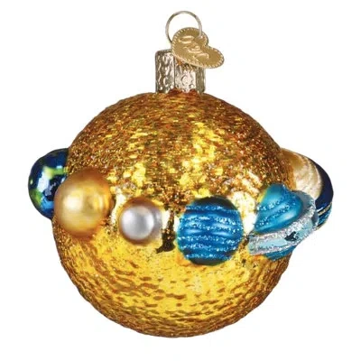 Old World Christmas Blown Glass Ornament For Christmas Tree, Solar System In Multicolored
