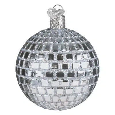 Old World Christmas Blown Glass Ornament For Christmas Tree, Disco Ball In Multicolored