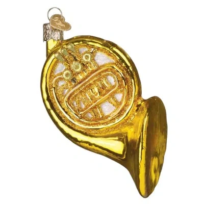 Old World Christmas Blown Glass Ornament For Christmas Tree, French Horn In Multicolored